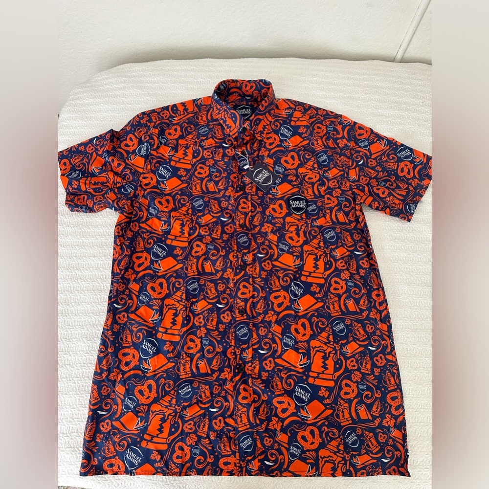 Sam Adams Oktoberfest button up shirt NWT